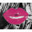 Pink Glossy Lips - Figurative Metal Print for Home Decor