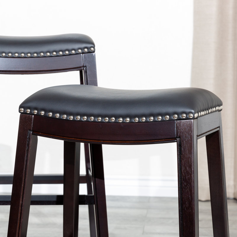 Siège en cuir reconstitué de 24 po pour siège confortable en cuir reconstitué avec finition et noir, Espresso, Noir
