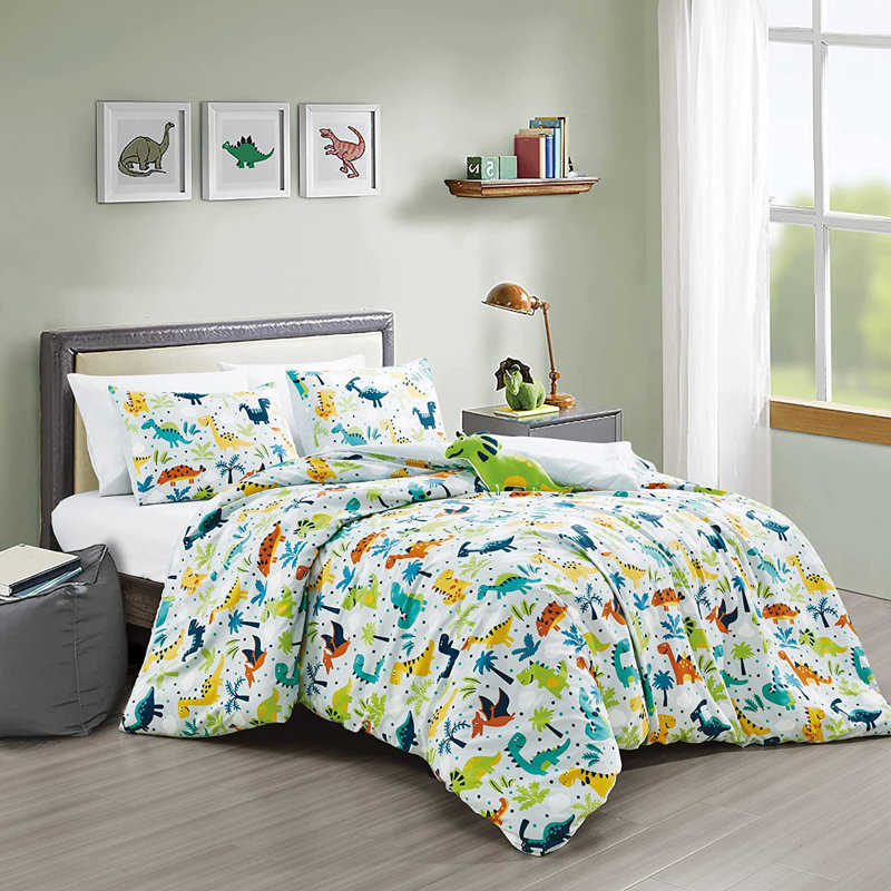 Ensemble d'édredon en microfibre Cute Dinosaurs