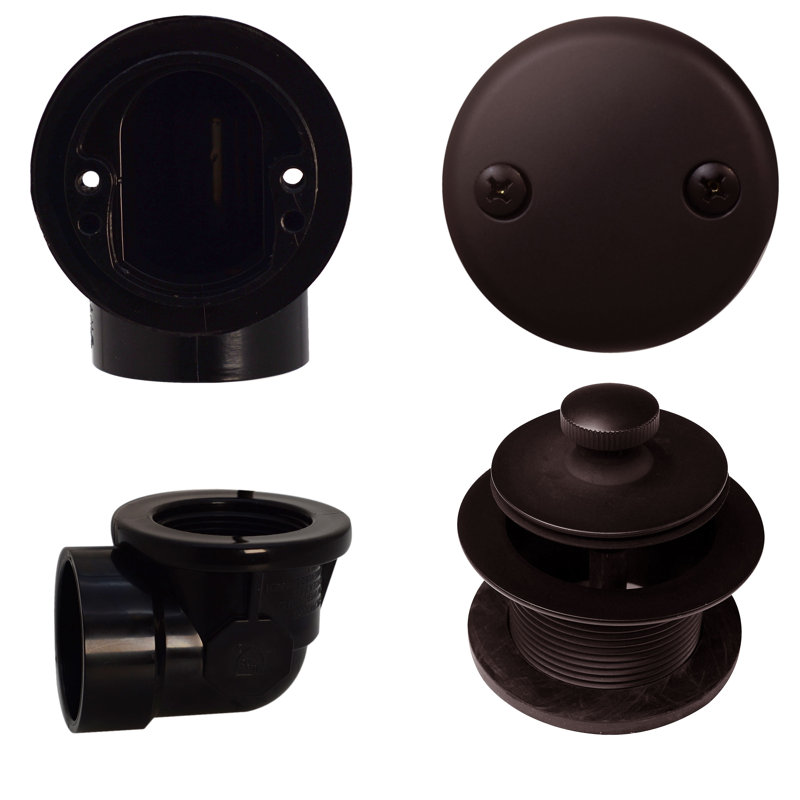 Sch. 40 ABS Plumber's Pack Twist & Close Bathtub Drain with Two-Hole Overflow, Oil Rubbed Bronze