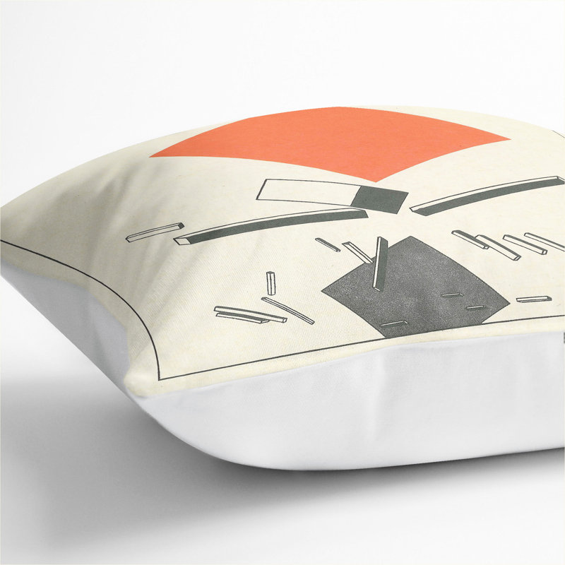 Two Quadrants Square Throw Cushion, White, 55cm H x 55cm W x 20cm D