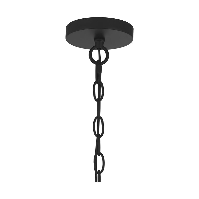 Luminaire suspendu cylindrique simple à 1 lumière Auburn, Noir mat