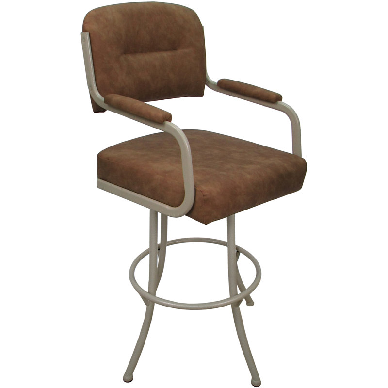 Tabouret de comptoir pivotant rembourré 30 po Heimgard, Beige, Bar Stool (30" Seat Height)