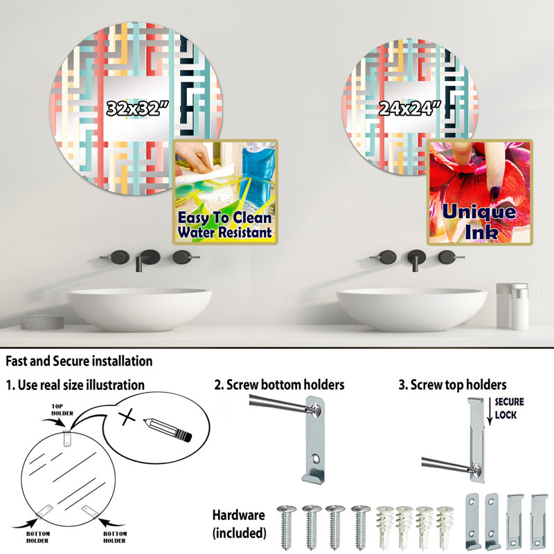 Miroir mural Nomadic, 23,6 po x 23,6 po
