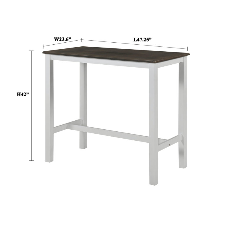 Table de bar Gove, Gris / Blanc