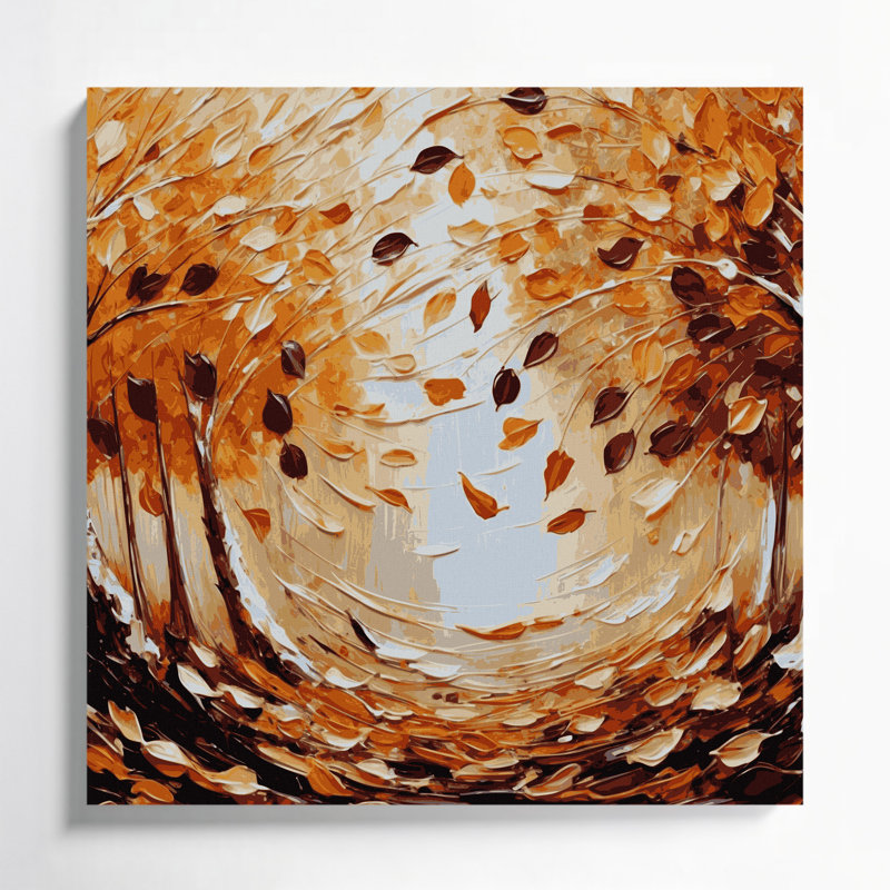 Halloween, feuilles d'automne et arbres, art mural brun, H 16 po x l 16 po