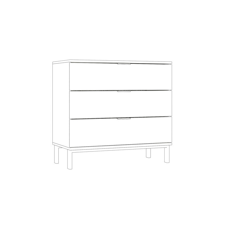 Spurlin 31.5" W 3-Drawer Dresser, Black