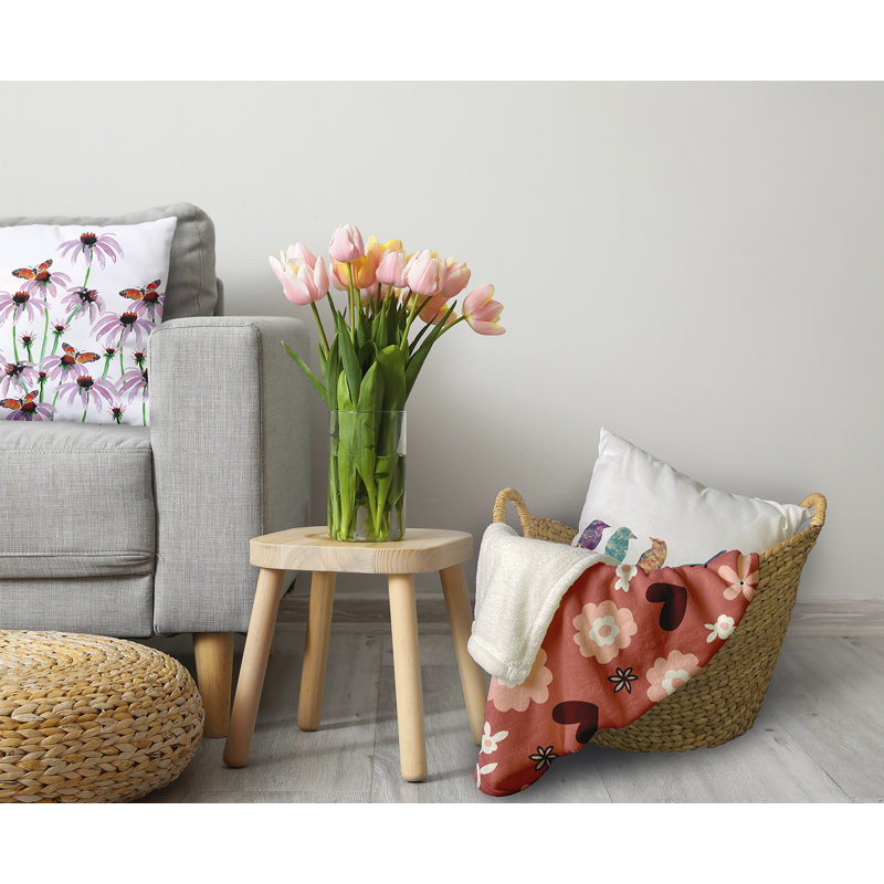  Couverture en molleton Flowery Love, 50 po x 60 po, Rose