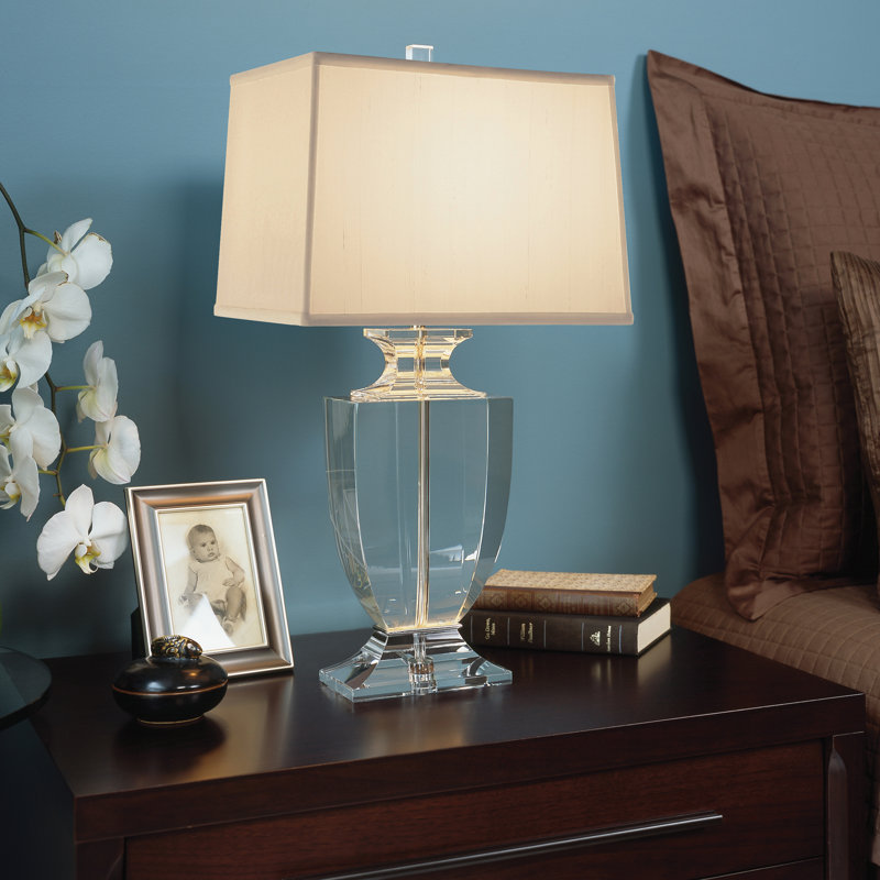 Artemis Crystal Table Lamp, 20.5" H x 10.75" W x 8.25" D, Café