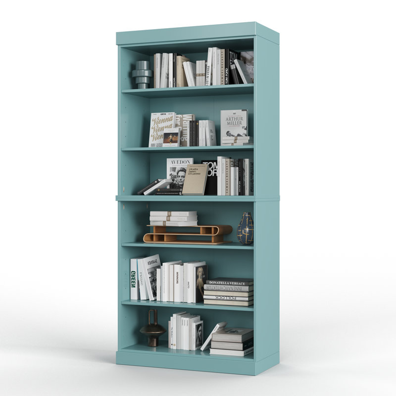 Bibliothèque à 6 tablettes Palace Imports, Bleu turquoise