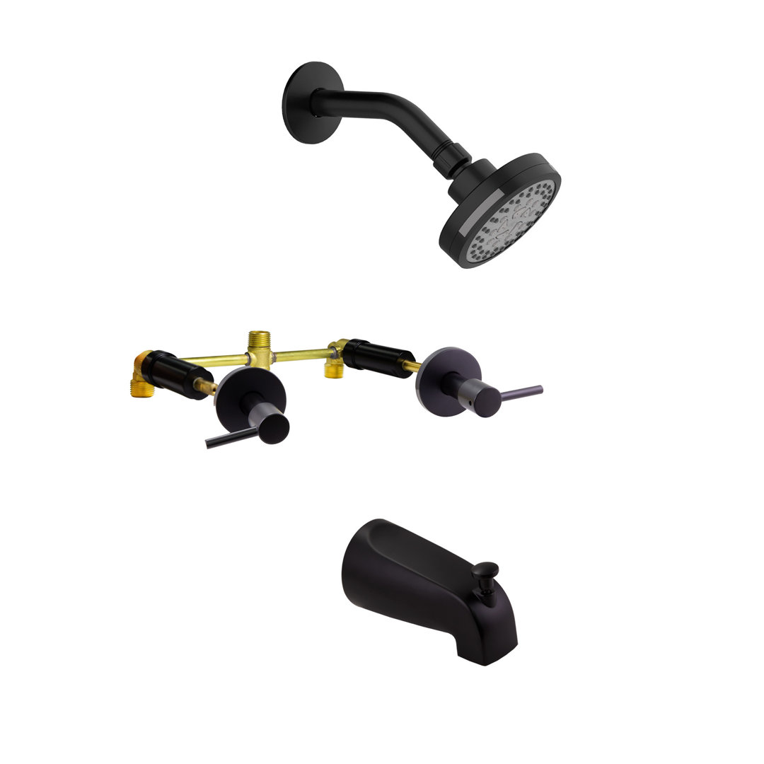 Eastport II Double Handle Wall Mounted Bath Faucet Design House