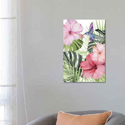 «Hibiscus & Hummingbird I» par Jennifer Paxton Parker - reproduction d'art