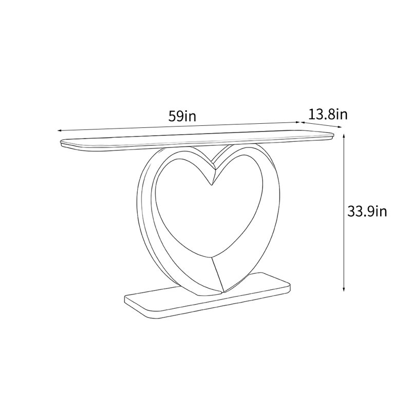 Console moderne simple et luxueuse, 33.9" H x 59" W x 13.8" D