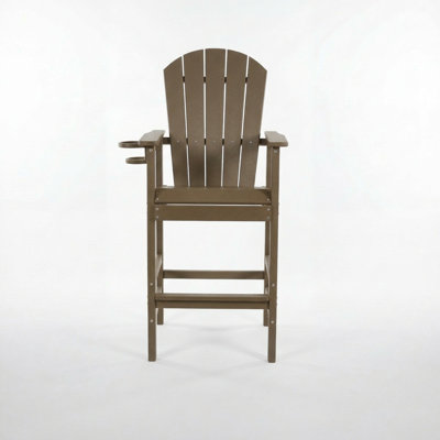 Durable Hdpe Adirondack Chair, Rustic Bar Height, Perfect For Outdoor Entertainment