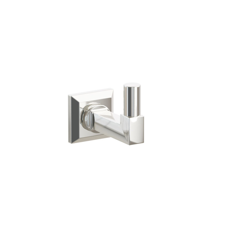 Emtek Select Single Hook w/ Chamfered Square Rosette, Square Stem & Smooth Tip, Polished Nickel