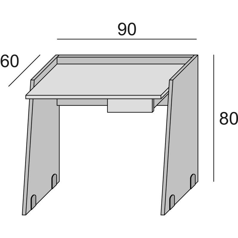 Gurtejveer Writing Desk, White