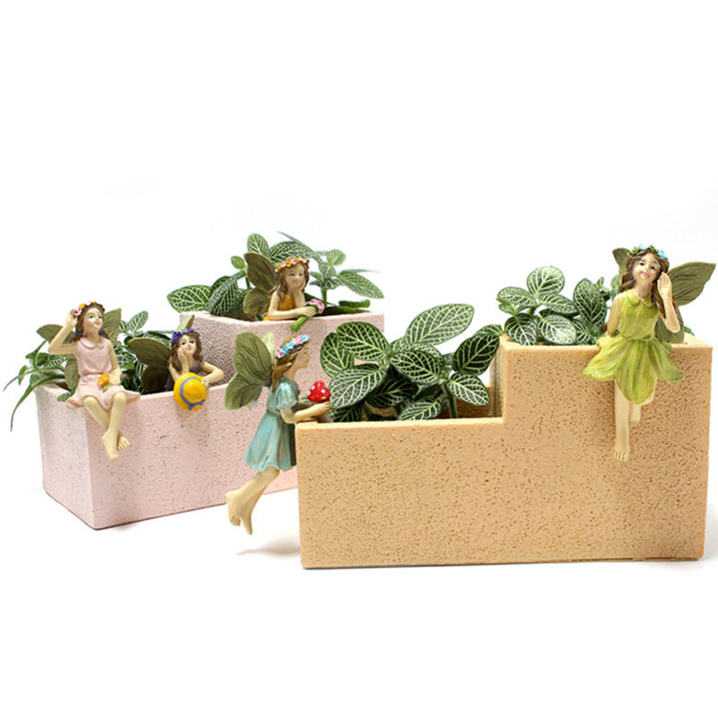 Ensemble de 5 mini figurines de jardin fées