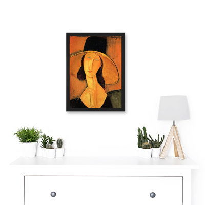 Portrait of a Woman with Hat by Amedeo Modigliani - 1 Piece Single Picture Frame Painting