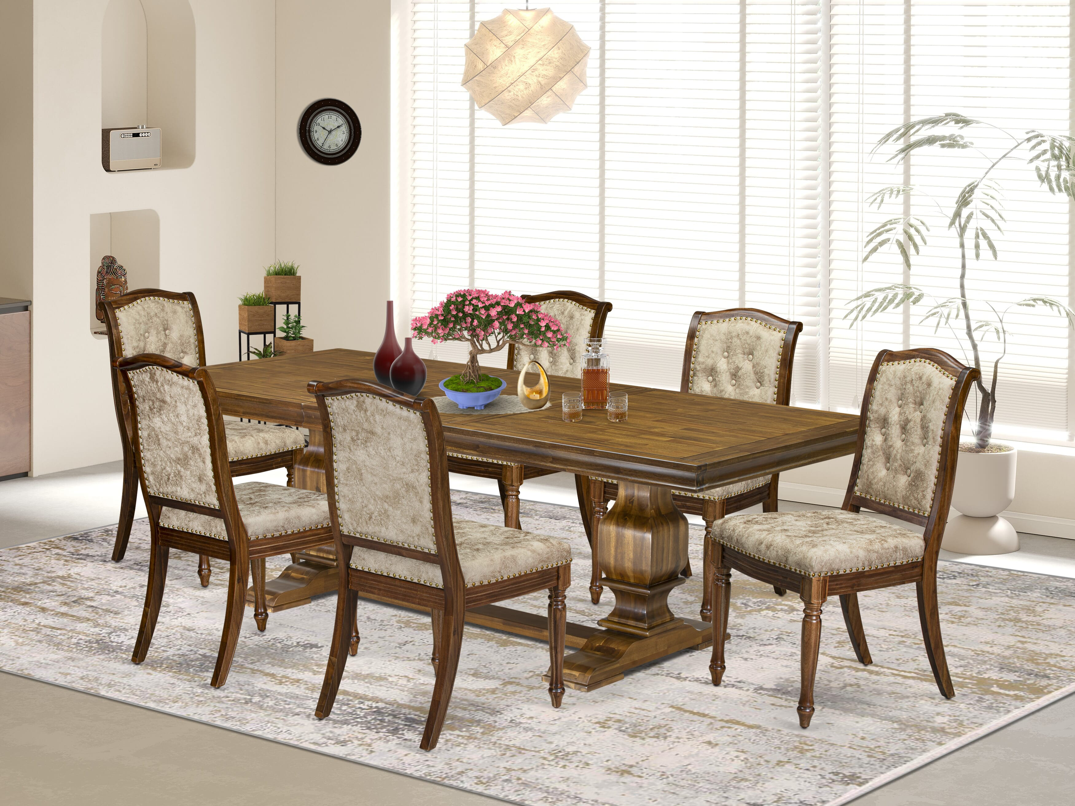 Red Barrel Studio® 7 Pieces Kitchen table set includes a Rectangular ...