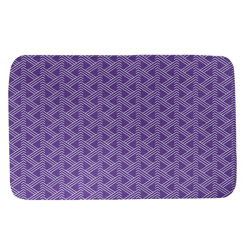Tapis pour salle de bain Zig Zag, l 17 po x L 24 po, Mauve/blanc
