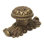 Acanthus large knob with flared foot Rosette style with medium backplatein Platinum