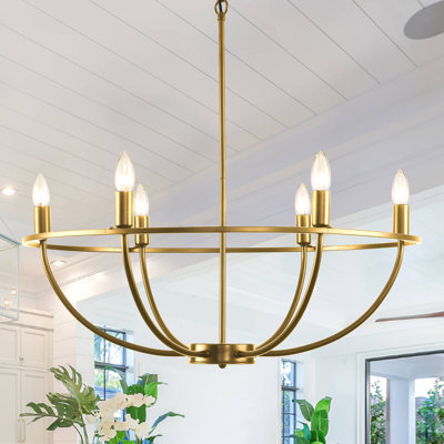 Dahmen 6 - Light Dimmable Wagon Wheel Chandelier
