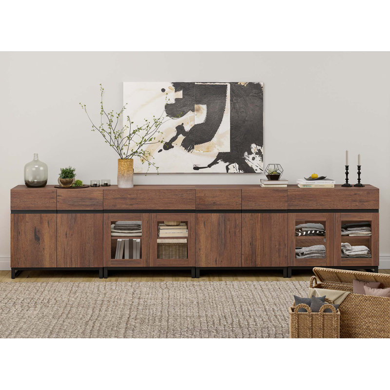 4 In 1 Dresser With  Doors And 2 Drawers, Modern Chest Of Drawers With Adjustable Shelf And  Base, Closet Organizers And Storage Cabinet