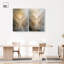 Ensemble de décoration murale bohème « Elysian Feathers Duet » sur toile dorée par Art Remedy, cadre noir, 10 x 15-1044012351-1044012343