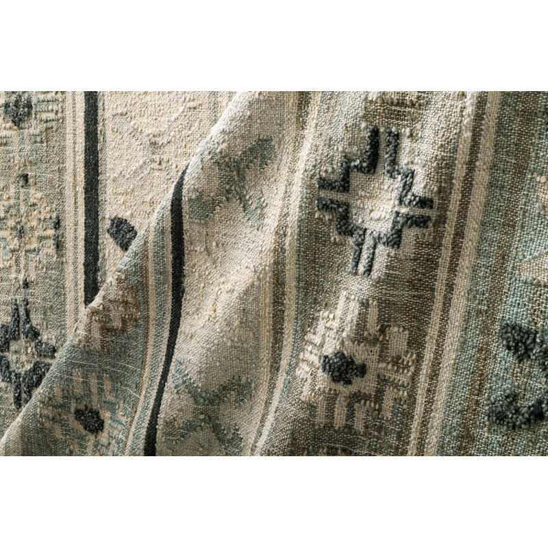 Tapis géométrique tissé à la main à la main Lastasha, Rectangle 5 pi 6 po x 8 pi 6 po