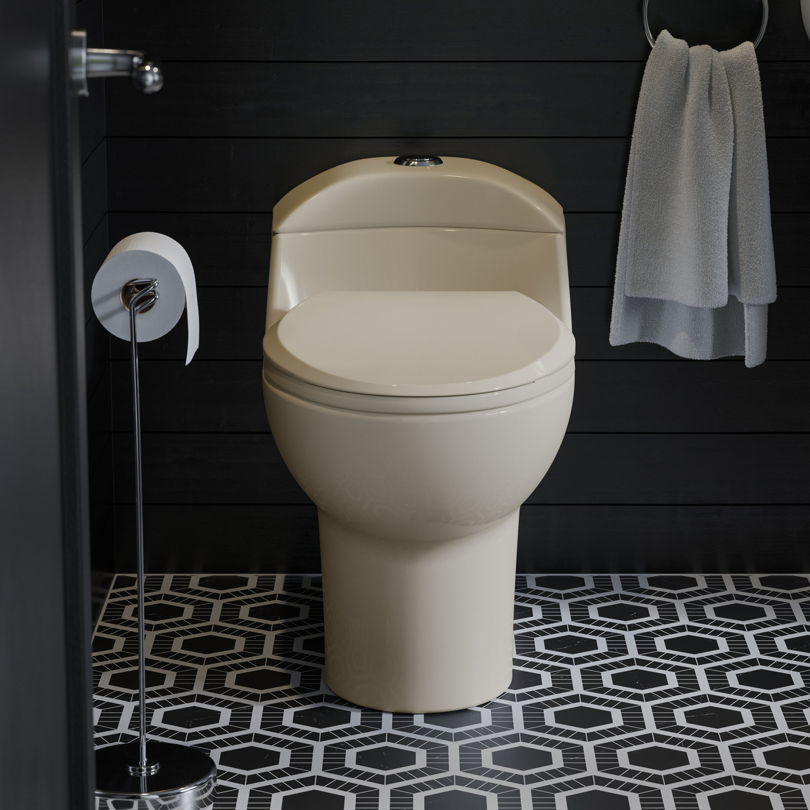 Château 1-Piece Dual-Flush Toilet, Bisque
