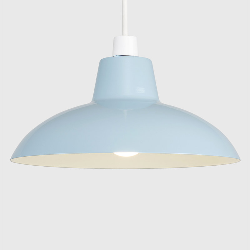 12.2cm H Metal Bowl Pendant Shade ( Clip On ), Light Blue