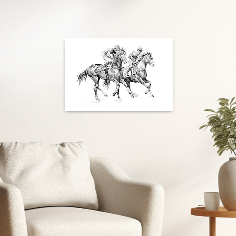 Impression d'art mural cheval traditionnel dynamique, H 16 po x l 24 po
