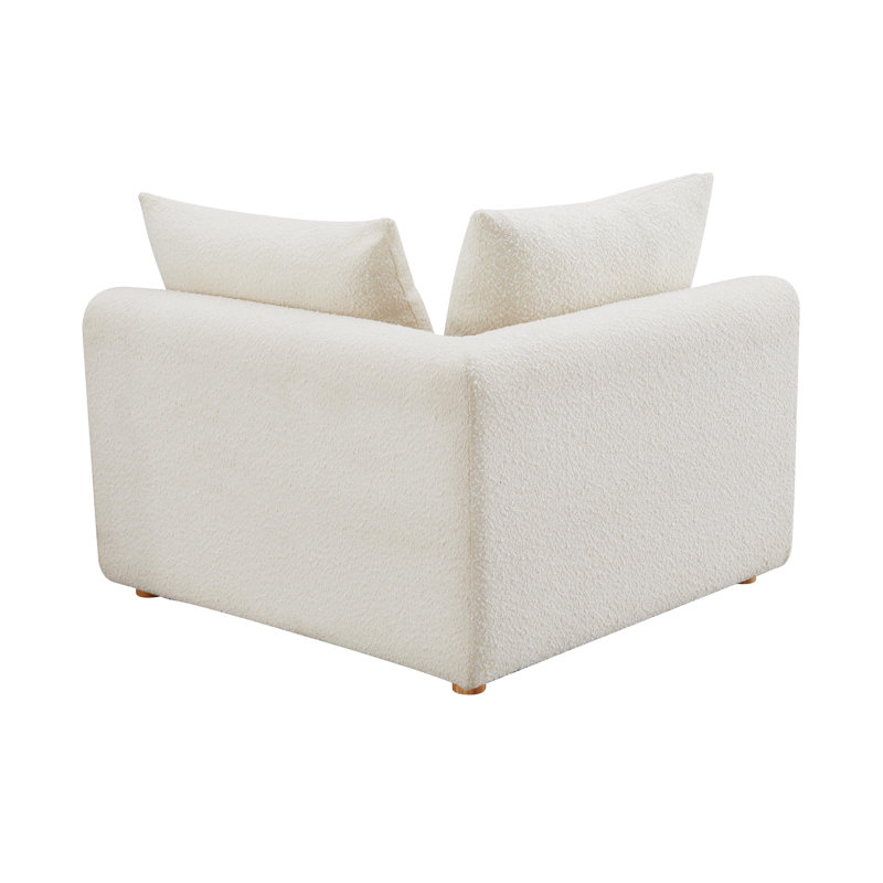 Cream Boucle Modular Corner Armchair
