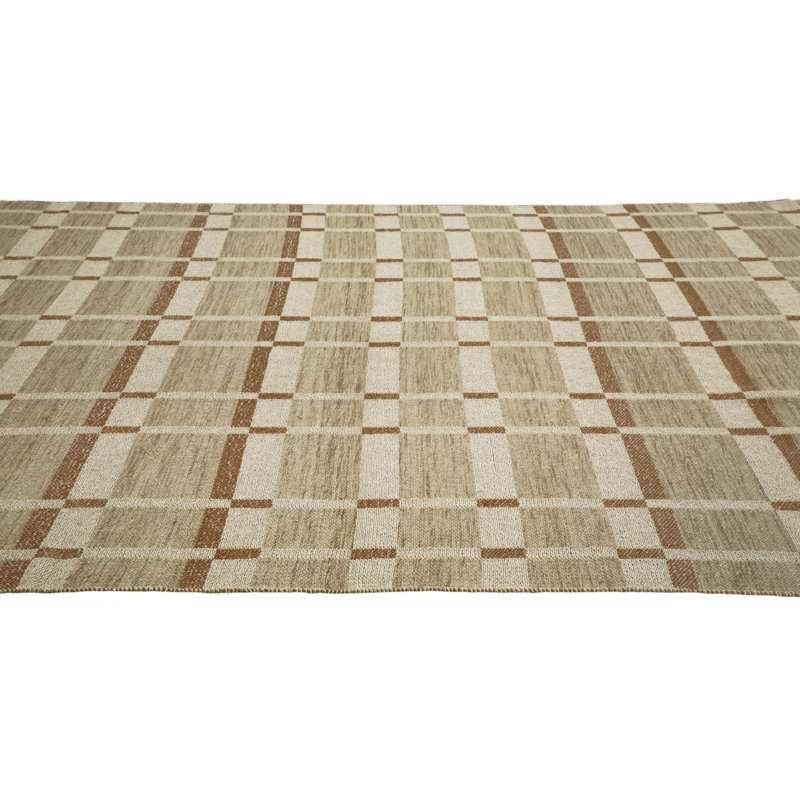 Tapis d'intérieur en laine Block Flatweave, Rectangle 8 pi 9 po x 11 pi 9 po