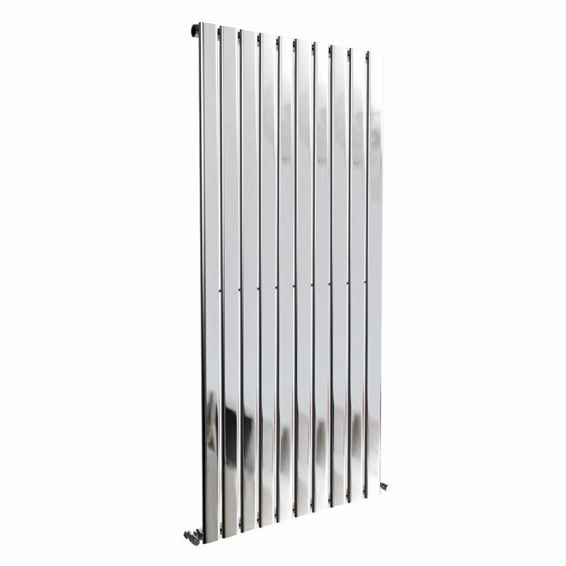 Shonnard Vertical Single Flat Panel Radiator, Chrome, 180cm H x 68cm W