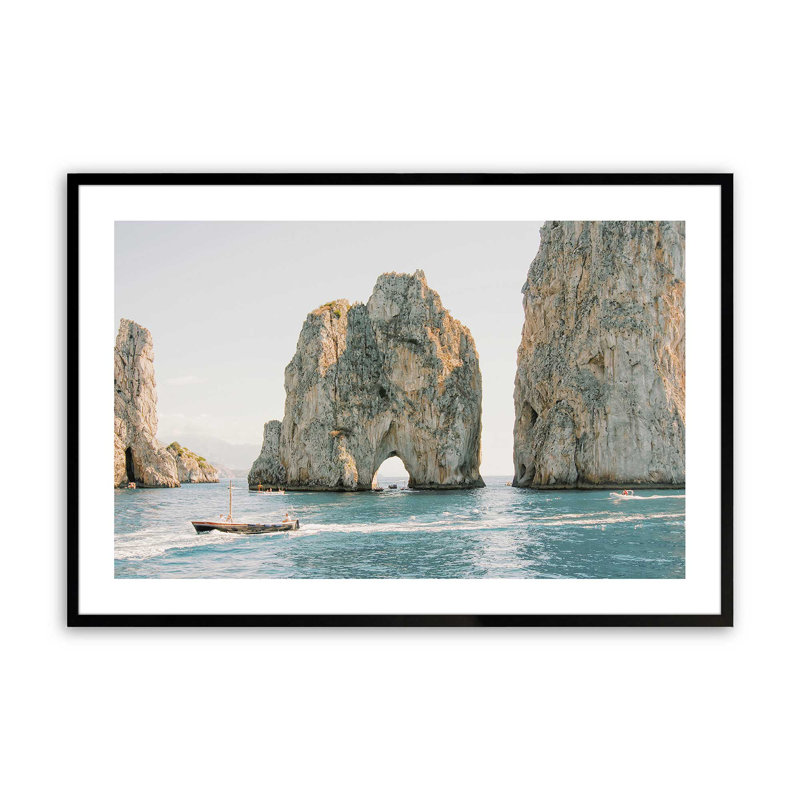 Ocean Arches Print, 13" H x 17" W x 1.25" D, Satin Black Framed