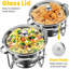 Mantraraj Stainless Steel Chafing Dish With Tempered Glass Lid 4.5l Round Food Warmer Buffet Server Serving Dishes