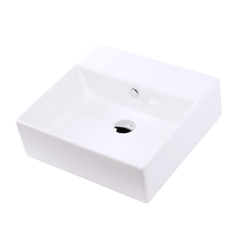 Aquamedia 20'' L Bathroom Sink, 0 Hole