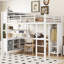 Lit mezzanine en métal avec garde-robe et bureau en forme de L, lit mezzanine avec cubes de rangement et tablettes, lit mezzanine robuste pour adultes-821975738-826525507
