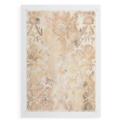 Walnut Damask III -Canvas Print Only - NOT FRAMED