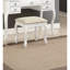 Coiffeuse moderne blanche avec tabouret, placage en peuplier, miroir ouvrant, pieds originaux, plateau supérieur pour chambre à coucher. Tabouret classique de style contemporain, blanc, contreplaqué, tiroirs, assise rembourrée.