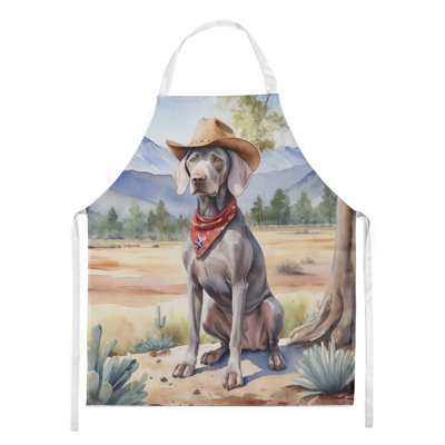 Tablier de bienvenue Weimaraner Cowboy