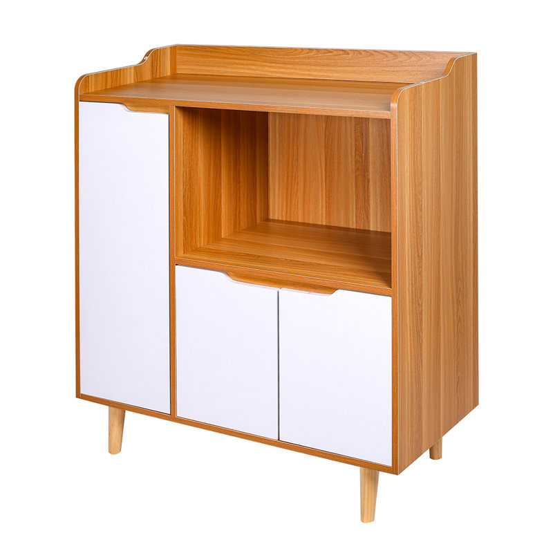 Fasching Solid Wood Rectangle Accent Cabinet, White
