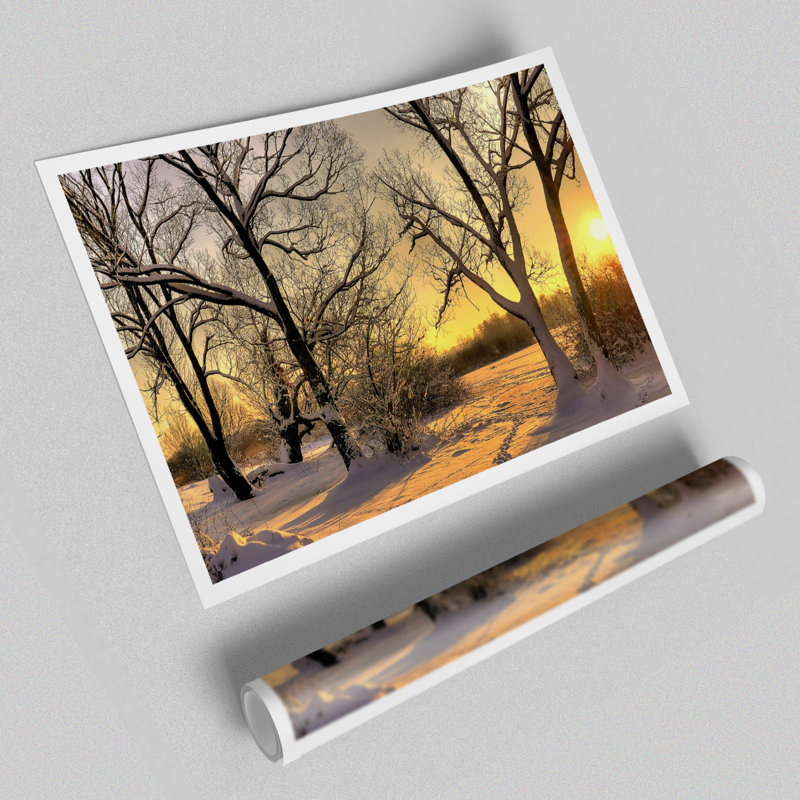 Footsteps In Snow - No Frame Print, 59.4 cm H x 84.1 cm W