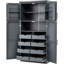 Grande armoire de rangement avec 4 portes, 2 tablettes de porte, 8 plateaux coulissants et une tablette réglable-93797766