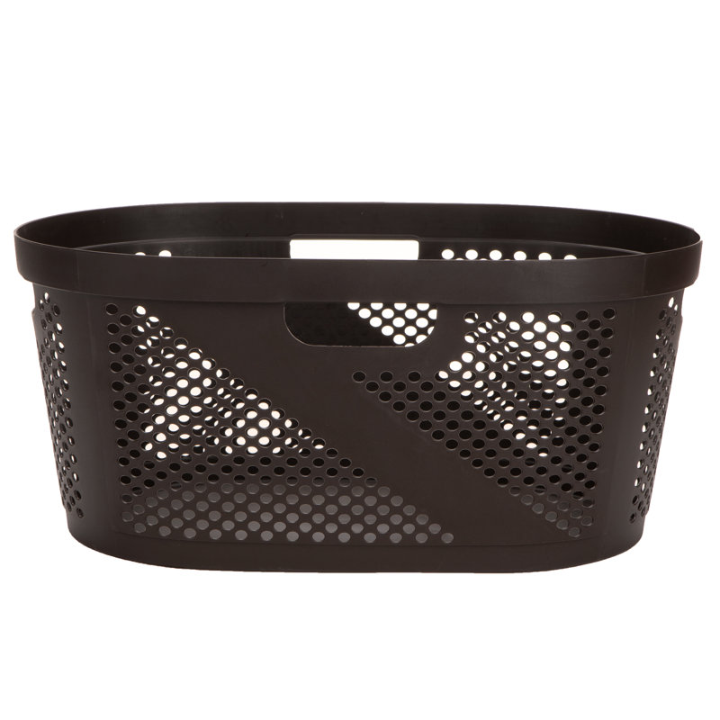  40L Laundry Basket, Clothes Hamper, Ventilated, Plastic, 23"L x 14.5"W x 10.5"H, 2 Pack, Brown