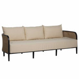 Havana 86" Wide Outdoor Wicker Patio Sofa with Cushions