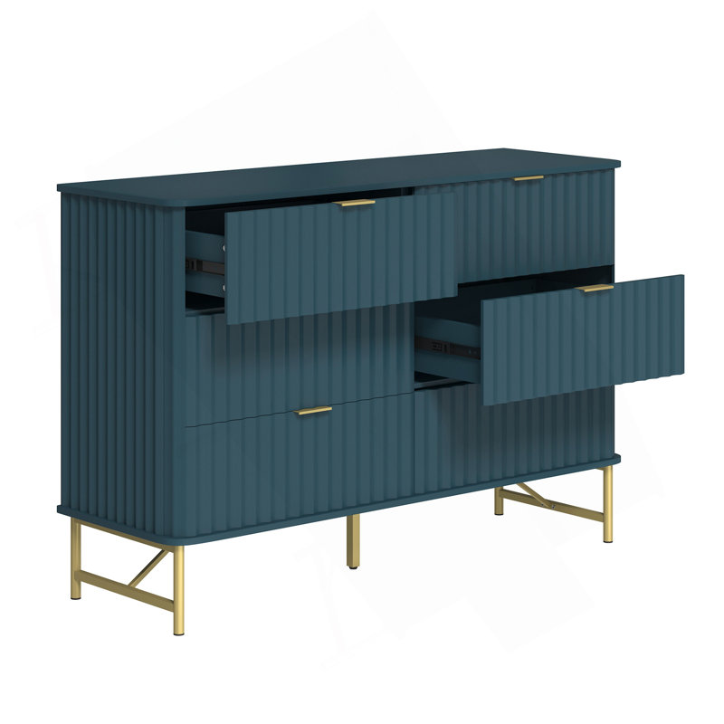 Commode décorative 3 tiroirs (bleu), Blue
