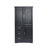 Tall And Wide Storage Cabinet With Doors For Bathroom/Office, Three Drawers, Black-2001977391