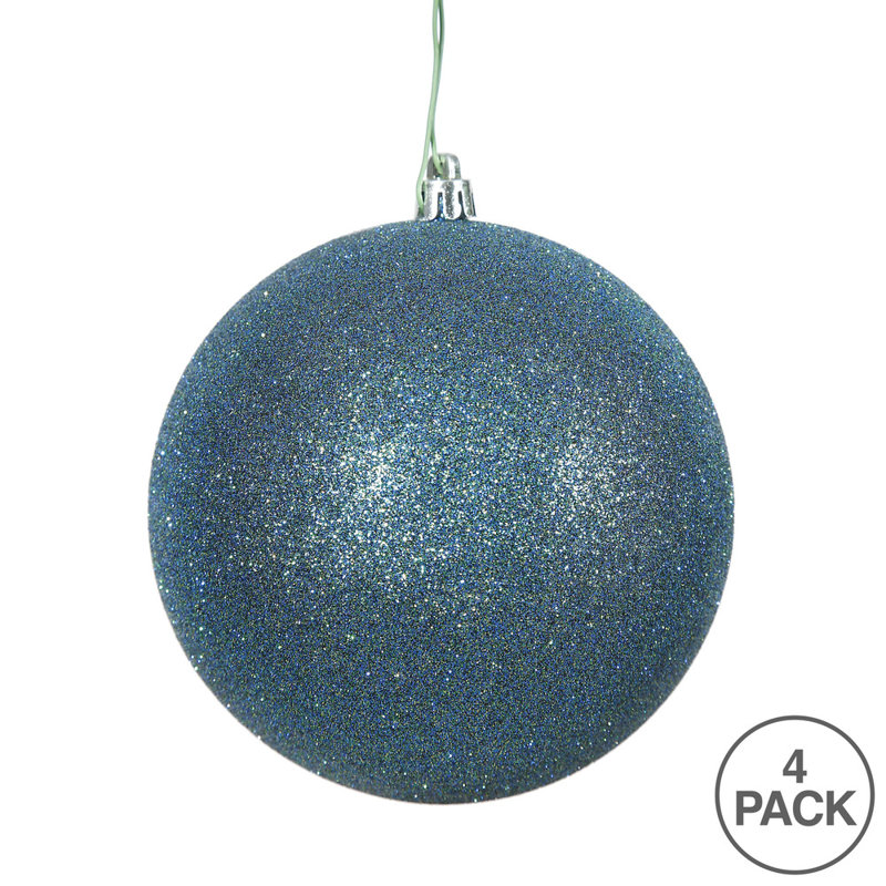 Holiday Décor Ball Ornament, Sea Blue Glitter